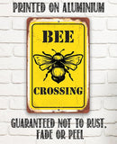 Bee Crossing - Metal Sign Handmade in the USA