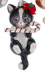 CAT+CANDY CANE ORNAMENT-5"NOBLE GEMS GLASS - The Pink Pigs, Animal Lover's Boutique