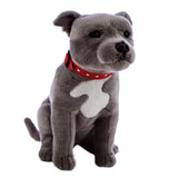 Saffordshire Pit Bull Terrier Plush Dogs-Red, Blue, Black Lifelike Details!