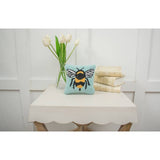 Bumble Bee Hooked Pillow Handmade - The Pink Pigs, A Compassionate Boutique