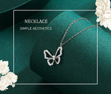 Elegant Butterfly Necklaces and Ring in Fine 925 Sterling Silver with CZ