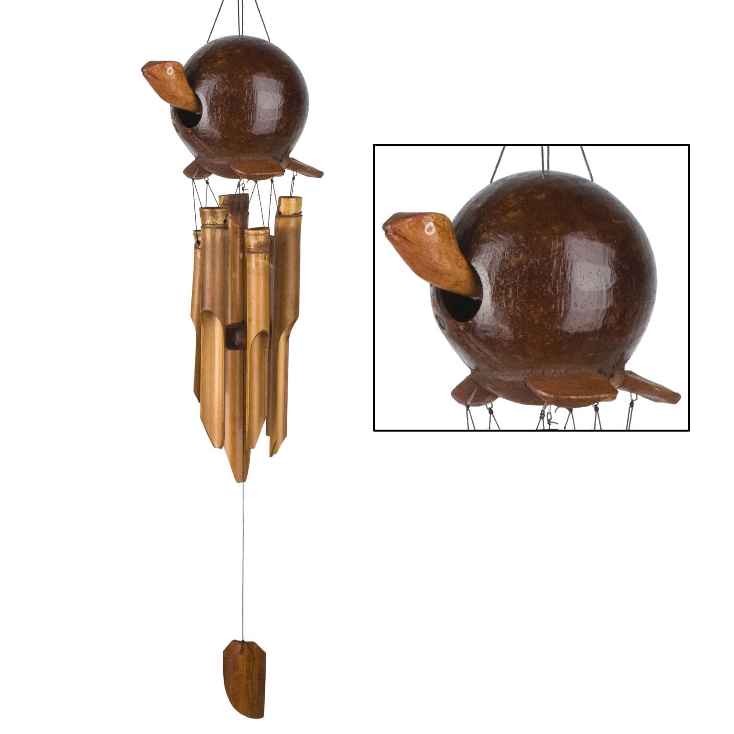 Turtle or Bass Bamboo Woodstock Chimes - The Pink Pigs, A Compassionate Boutique