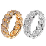 Cuban Link Style Chain Ring in Women's Sizes-Ultra Bling!