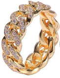 Cuban Link Style Chain Ring in Women's Sizes-Ultra Bling! - The Pink Pigs, A Compassionate Boutique