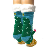 Cactus Hugs Plush Slipper Socks-Prickly on the outside, oh so soft on the inside! - The Pink Pigs, A Compassionate Boutique