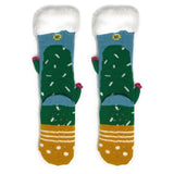 Cactus Hugs Plush Slipper Socks-Prickly on the outside, oh so soft on the inside! - The Pink Pigs, A Compassionate Boutique