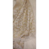 Calvin Klein Metallic Logo Wrap & Scarf in One-Gold and Ivory - The Pink Pigs, A Compassionate Boutique