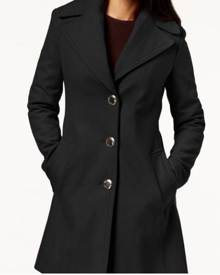 Calvin Klein Oversized-Collar Walker Coat Black S