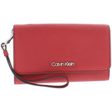 Calvin Klein Womens Faux Leather Organizational Wristlet Wallet Red*