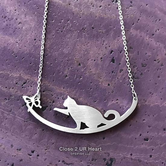 Pet Lover's Picks: Dogs and Cats Stainless Steel Made in the USA Bar Necklaces - The Pink Pigs, A Compassionate Boutique
