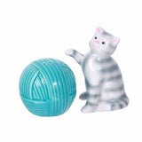 Cat And Ball of yarn Salt and Pepper Shaker Set - The Pink Pigs, A Compassionate Boutique