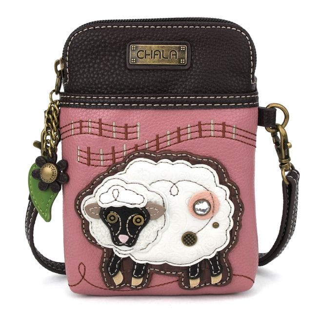 Sheep Cellphone Crossbody, Pink Chala Vegan - The Pink Pigs, Animal Lover's Boutique