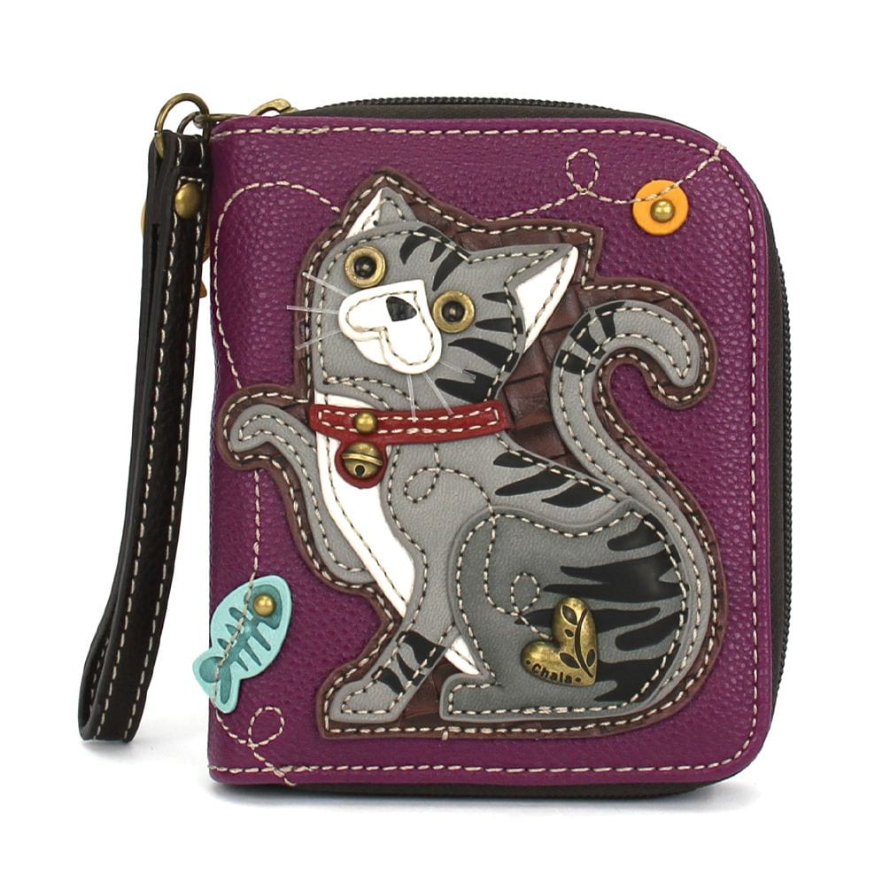 Gray & Orange Tabby Cat Collection Keychain, Wallet, Crossbody by Chala Vegan