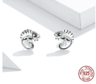 Chameleon Stud Earrings Sterling Silver Dainty - The Pink Pigs, Animal Lover's Boutique
