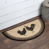 Sawyer Mill Charcoal Pig, Cow or Chickens Jute Rug Half Circle - The Pink Pigs, Animal Lover's Boutique