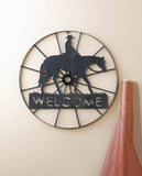 Cowboy Welcome Wheel Sign