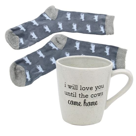 Cows Come Home Sock and Mug Gift Set - The Pink Pigs, A Compassionate Boutique