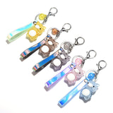 Crackled Acrylic Pig KeyChain, Lights Up!  Super Cute for Kids*