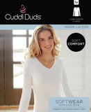 Cuddl Duds SoftWear Lace Edge Long Sleeve Top Cheetah Print or White XL