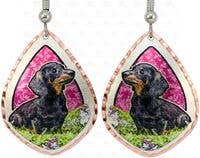 Doxie Lovers Earrings! Handmade in the USA Copper Art Earrings Dachshunds - The Pink Pigs, A Compassionate Boutique