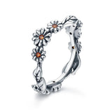 Daisy Freeform Rings Very Unique!  Sterling Silver with Cubic Zirconia
