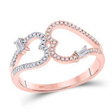 Double Heart Diamond Ring14K Gold, Romance plus Compassion in Action!