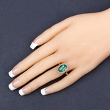 Emerald and DIamond Halo Ring in 14K Yellow Gold 3.72ctw GORGEOUS!