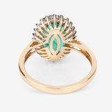Emerald and DIamond Halo Ring in 14K Yellow Gold 3.72ctw GORGEOUS!
