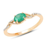 Zambian Emerald with Diamonds in 14K Gold, Exquisite yet Affordable!