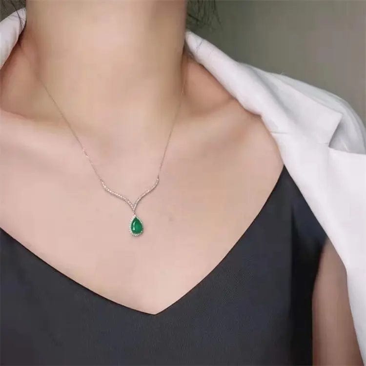 Emerald and Diamond Necklace 2ctw Gemstones 18K Gold Custom