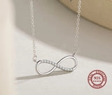 Eternity Symbol Jewelry Set Necklace and Ring with CZ in Sterling Silver Elegant Minimalist