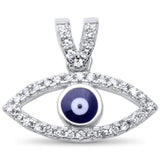 Evil Eye Necklace with Pendant Sterling Silver
