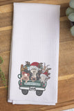 Merry Christmas from The FARM!  Cute Farm Animal Holiday Kitchen Towel