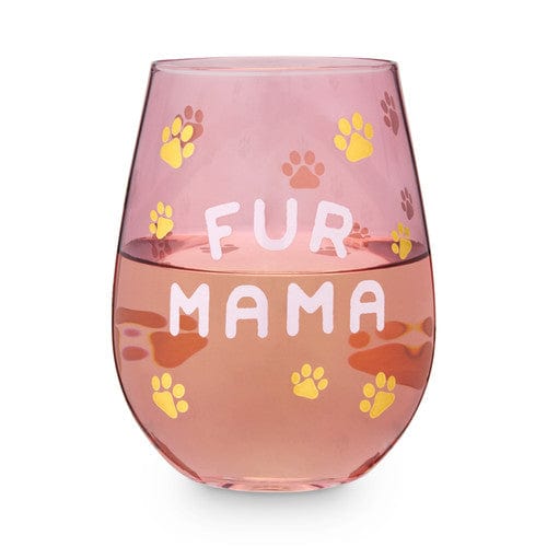 Blush Fur Mama Stemless Wine Glass - The Pink Pigs, Animal Lover's Boutique