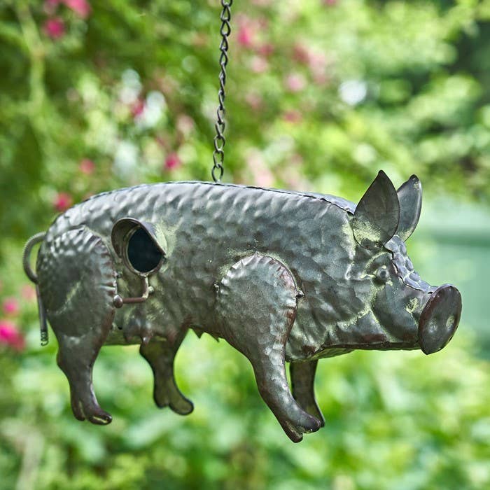 Galvanized Pig Bird House Patio Decor - The Pink Pigs, Animal Lover's Boutique