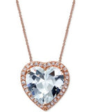 Romantic CZ Heart Necklace Giani Bernini Rose Gold Plated Italian Sterling Silver