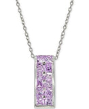 Purple CZ Bar Italian Sterling Silver Necklace by Giani Bernini