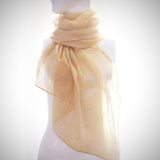 Black or Gold Chiffon Scarf Embellished with Swarovski Crystal by Jimmy Crystal NY - The Pink Pigs, A Compassionate Boutique