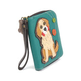 Chala Dog Collection of Zip Around Wallets-Carry your cards in dog gone good style! - The Pink Pigs, A Compassionate Boutique