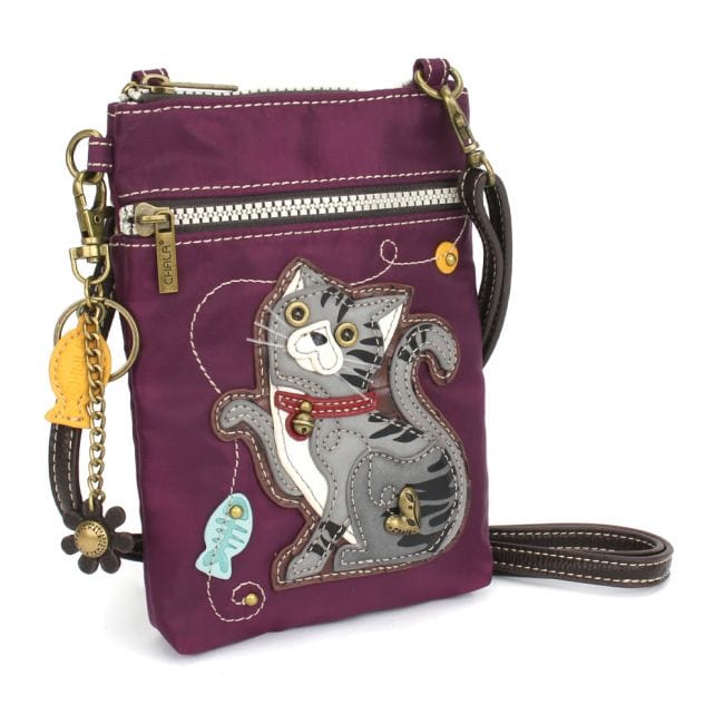Gray & Orange Tabby Cat Collection Keychain, Wallet, Crossbody by Chala Vegan
