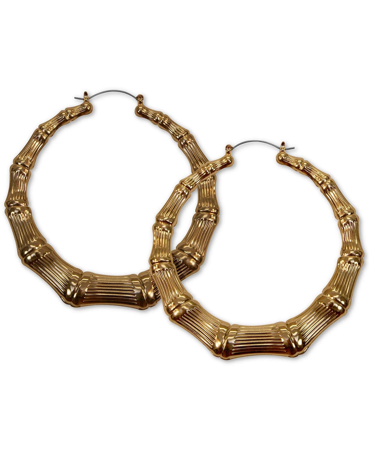 Guess Big Bamboo Look Hoop Earrings-HOT Fashion! - The Pink Pigs, A Compassionate Boutique