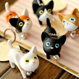 Kitty Cat Silicone Keychain with Bell So Cute! 5 Varieties