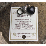 Black Obsidian Healing Pet Charm-Clarity Handmade