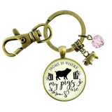 Home is Where My Pigs Are Keychain, Handmade! - The Pink Pigs, Animal Lover's Boutique