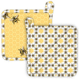 Honey Bee & Honey Comb Pot Holders - Kitchen Fun! Bee Favorites - The Pink Pigs, A Compassionate Boutique