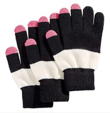 INC International Concepts Women's Pair +1 Tech Gloves Black, White & Pink