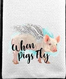 Pigs Kitchen Waffle Weave Microfiber Towels-Perfect Gift for the Pig Lover! - The Pink Pigs, A Compassionate Boutique