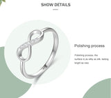 Infinity Necklace and Ring Sterling Silver Jewelry Set