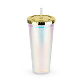 Blush Sparkly Double Wall Drink Tumblers-Enjoy your drink, help rescued animals!  yay!