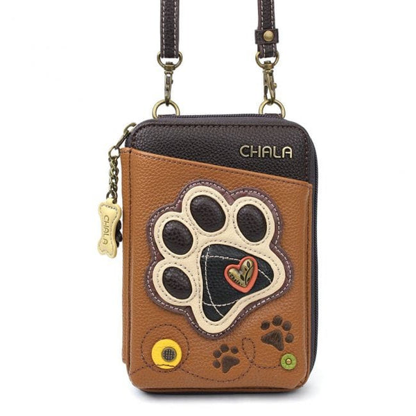 Chala Handbags Paw Print Mini Crossbody Handbag Dog Lovers Convertible  Straps Dog Mom